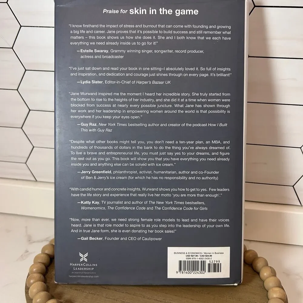 Skin in the Game Jane Wurwand Hardcover Women in Business Leadership Book Learn